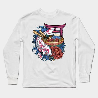 japanese koi fish ramen Long Sleeve T-Shirt